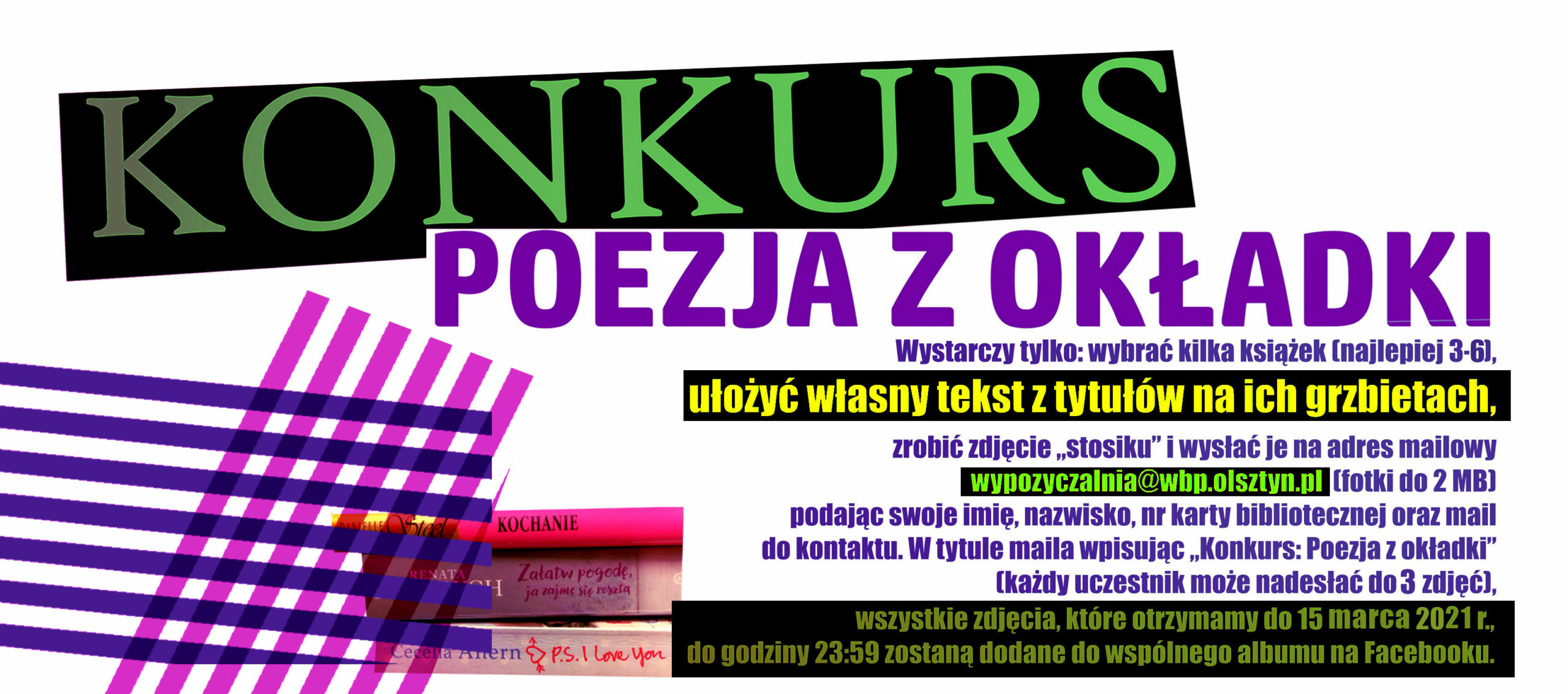 Konkurs Poezja z okładki - ułóż wiersz z grzbietów książek