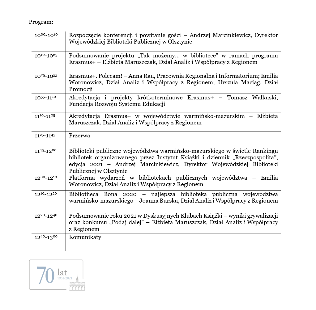 program konferencji regionalnej